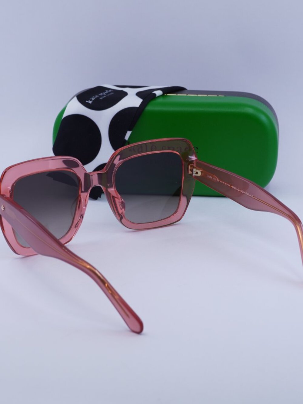 Kate Spade NAOMI/S 0733 HA Square Sunglasses - Transparent Peach /Brown Gradient - Picture 10 of 10